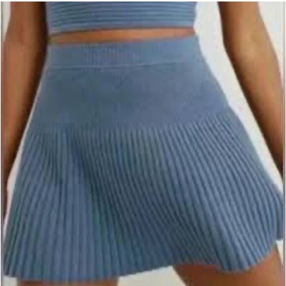 Aerie Take Charge Blue Sweater Skirt Medium New with tag - Picture 1 of 6